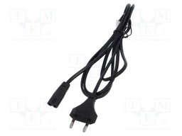 Cable; CEE 7/16 (C) plug,IEC C7 female; 1.8m; black; PVC; 2.5A