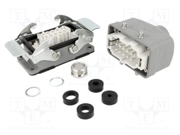 Connector: HDC; male + female; S-E; PIN: 10; 10+PE; size 10B; metal