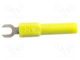 Fork terminals; banana 4mm plug,fork terminal; 36A; 30V; yellow