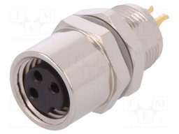 Connector: M8; female; PIN: 3; for panel mounting,rear side nut