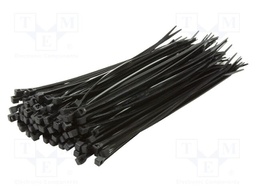 Cable tie; L: 100mm; W: 2.5mm; black; polyamide; 100pcs; UL94V-2