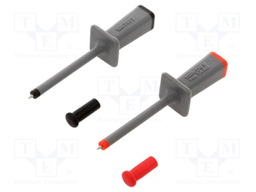 Test probe; 6A; red and black; Tip diameter: 4mm; Socket size: 4mm