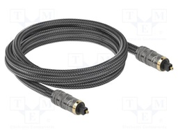 Cable; Toslink plug,both sides; 2m; Plating: gold-plated; grey