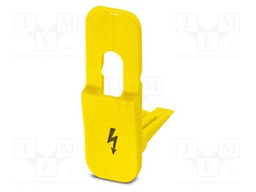 Label; L: 37.8mm; W: 14.8mm; H: 37.8mm; Body: yellow