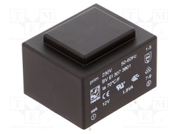 Transformer: encapsulated; 1.8VA; 230VAC; 12V; 150mA; Mounting: PCB