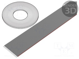 Wire: ribbon; 1.27mm; stranded; Cu; 20x28AWG; unshielded; PVC; grey