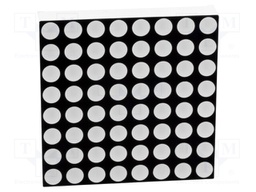 Display: LED; matrix; 8x8; green; 7.3mcd; cathode; 47.8x47.8mm