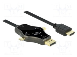 Adapter; 4K,UHD 2160p; 1.75m; black; LED status indicator; metal