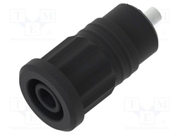 Connector: 4mm banana; socket; 25A; black; nickel plated; 28.2mm