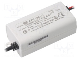 Power supply: switched-mode; LED; 15W; 12VDC; 1.25A; 180÷264VAC