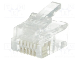 Plug; RJ12; PIN: 6; unshielded; gold-plated; Layout: 6p6c; 26AWG; IDC