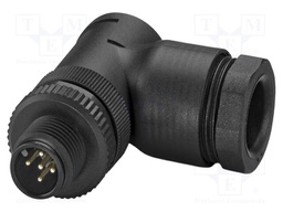Connector: M12; plug; PIN: 5; 48V; angled; IP67; screw terminal; 4A