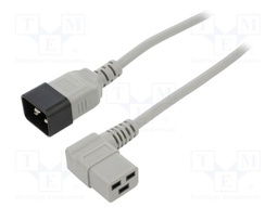Cable; 3x1.5mm2; IEC C19 female angled,IEC C20 male; PVC; 1.8m