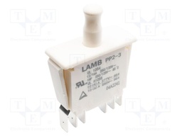 Switch: push-button; Pos: 2; DPDT; 12A/250VAC; white; Illumin: none