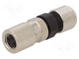 Connector: M8; female; PIN: 3; straight; for cable; plug; 75V; IP68