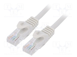 Patch cord; U/UTP; 6; stranded; CCA; PVC; grey; Len: 0.25m; 26AWG
