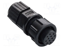 Plug; Connector: circular; size B; female; PIN: 3; w/o contacts