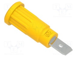 Connector: 2mm banana; socket; 10A; 31.1mm; yellow; insulated
