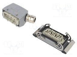 Connector: HDC; male + female; plug + socket; PIN: 6; 6+PE; size 6