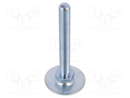 Foot of pin; Base dia: 80mm; M10; steel; Plunger length: 100mm