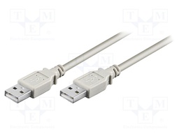 Cable; USB 2.0; USB A plug,both sides; 1.8m; grey; 480Mbps