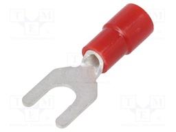 Fork terminal; M4; Ø: 4.3mm; 0.3÷1.65mm2; crimped; for cable; red