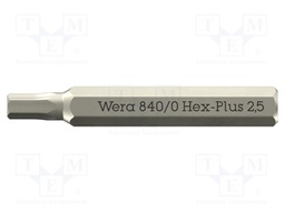 Screwdriver bit; Hex Plus key; HEX 2.5mm; 840/0 Micro