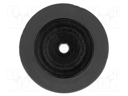 Wheel; black; Shaft: two sides flattened; Pcs: 1; push-in; Ø: 28mm