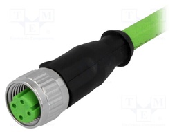 Plug; M12; PIN: 4; female; D code-Ethernet; 2m; Insulation: PVC
