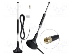 Antenna; black; SMA; 100W; 600÷2700MHz; 50Ω; 3m; 5dBi; -40÷85°C