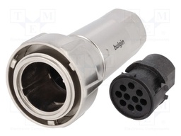 Connector: circular; plug; female; PIN: 10; w/o contacts; for cable