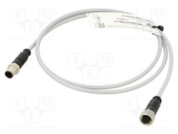 Cable: for sensors/automation; plug; PIN: 4; M12 male,M12 female