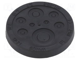Multigate grommet; Ømount.hole: 50mm; black; Panel thick: 1.5÷5mm