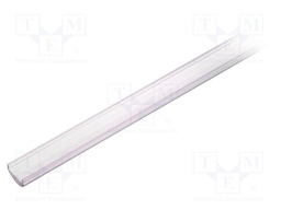 Cover for LED profiles; transparent; 1m; V: C,lens; push-in