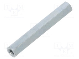 Screwed spacer sleeve; Int.thread: M3; 35mm; hexagonal; steel