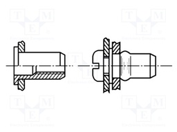 Rivet nuts; M4; steel; Plating: zinc; BN: 4575; Ømount.hole: 6.1mm