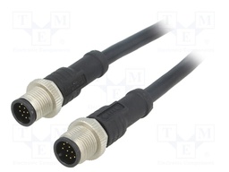 Cable: for sensors/automation; PIN: 12; M12-M12; 1m; plug; plug