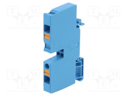 Splice terminal: rail; 6mm2; ways: 1; terminals: 2; blue; Width: 9mm