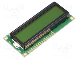 Display: LCD; alphanumeric; STN Positive; 16x2; 80x36x12.7mm; LED