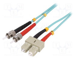 Connector: fiber optic; patchcord; multi mode duplex (MM); ST,SC