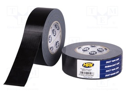 Tape: duct; W: 48mm; L: 50m; D: 0.2mm; black; natural rubber; max.60°C