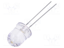 LED; 10mm; white neutral; 14000÷23000mcd; 15°; Front: convex