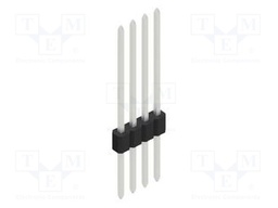 Connector: pin strips; pin header; male; PIN: 4; 1.27mm; THT; 1x4
