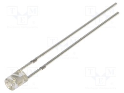 LED; blue; 3mm; 150mcd; 140°; Front: recessed; 5VDC; No.of term: 2
