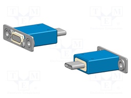 Test plug; PS; L: 27.7mm; W: 30mm; USB C 3.1; H: 8mm; 90Ω; 10Gbps