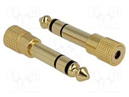 Adapter; Jack 3.5mm 3pin socket,Jack 6,35mm 3pin plug