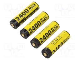 Re-battery: Li-Ion; 14500,14505,AA; 1.5V; 2400mAh; 4pcs.