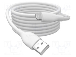 Cable; USB 2.0; Apple Lightning plug,USB A plug; nickel plated