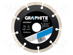 Cutting diamond wheel; Ø: 115mm; Øhole: 22.2mm; Disc thick: 2.1mm