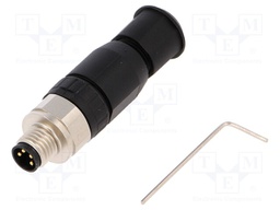 Connector: M8; male; PIN: 4; straight; for cable; plug; 4A; 30V; IP67